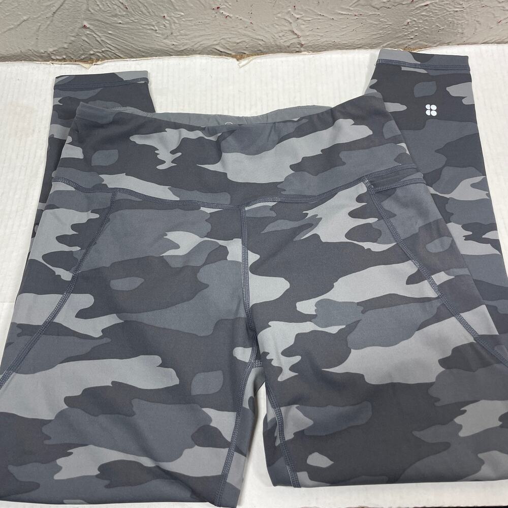 Sweaty Betty Womens Gray Camouflage Workout Performance 7/8 Power Leggings Sz 24
